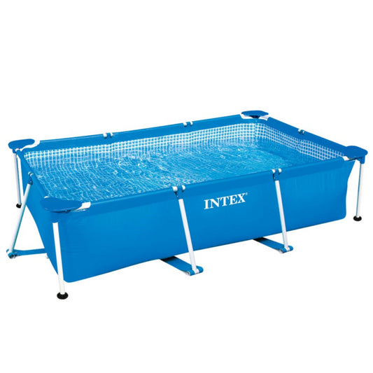 Intex 2.6m Metal Frame Rectangular Swimming Pool Outdoor